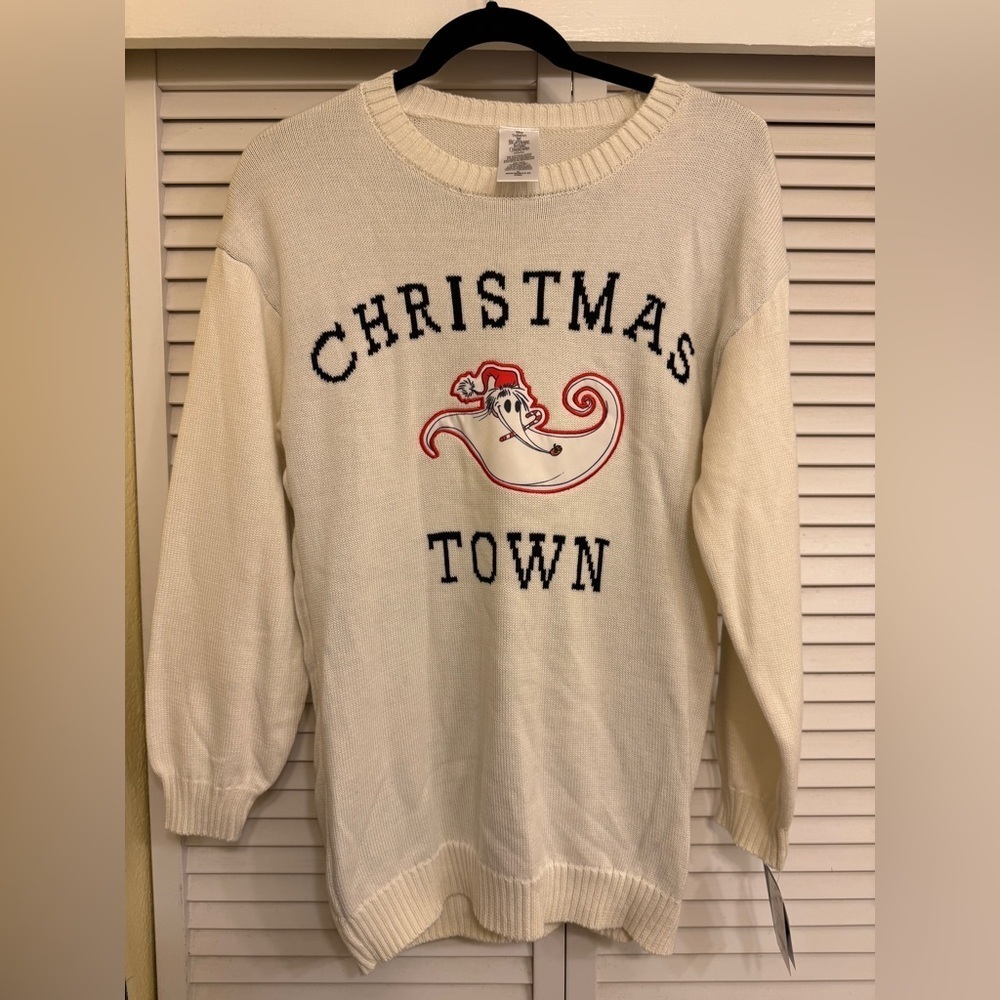 Disney Nightmare Before Christmas Cream Christmas Town Sweater Women’s M/L